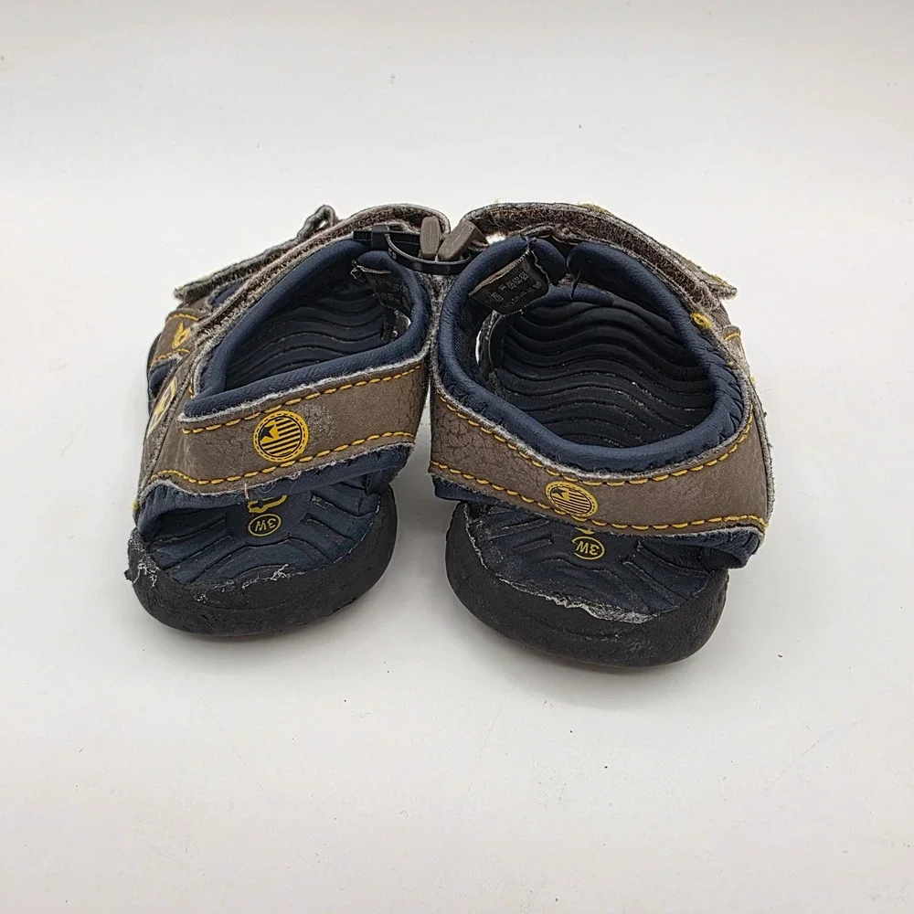 Teeny Toes Toddler Boys Sandals Brown Navy Blue Military Star Size 3W‎ Sporty